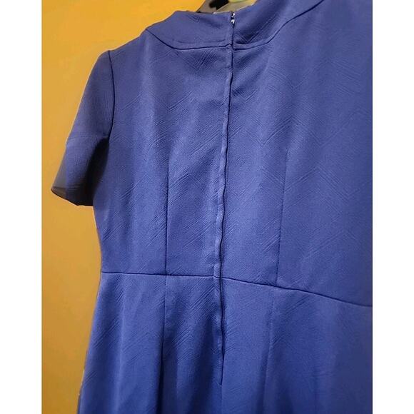 Vintage Blue Dress House Day Shift Midi Dress 60s Small A99 Madmen Cosplay Nice - Picture 6 of 6